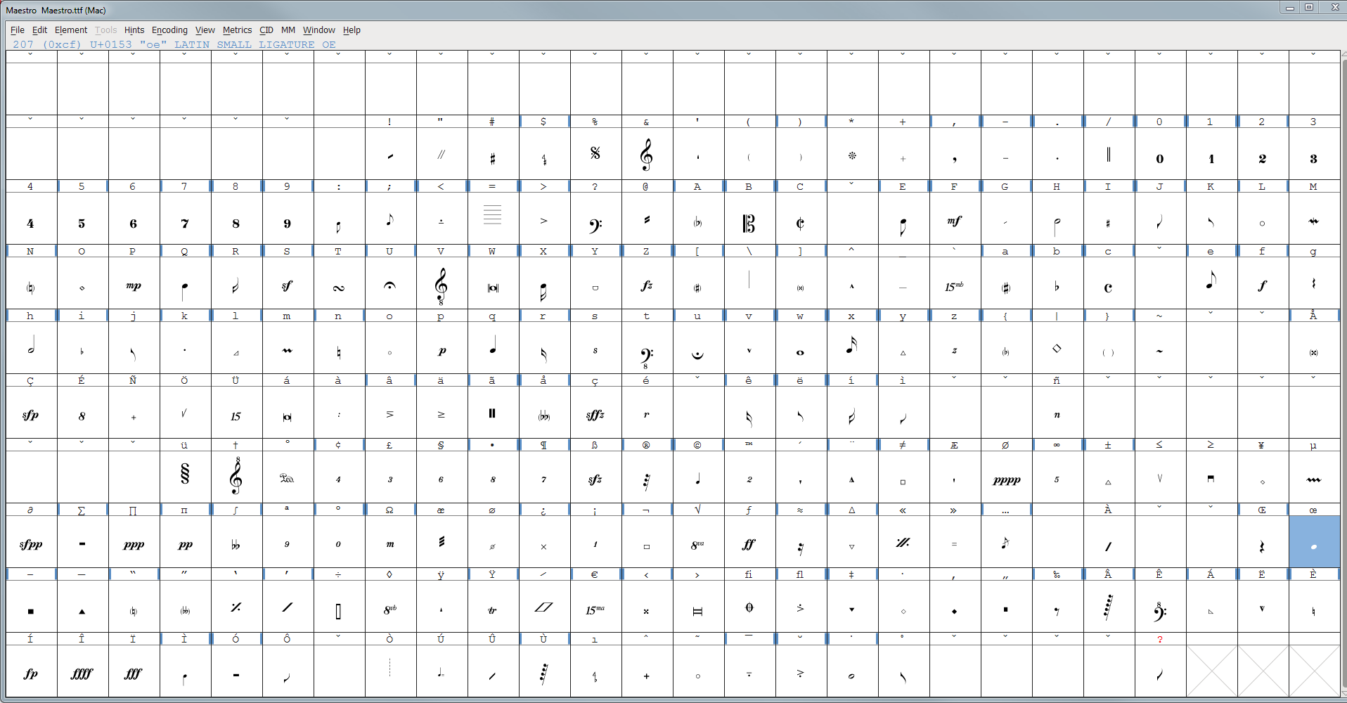 Maestro.ttf (Mac) - all glyphs.png